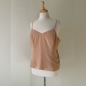 Frank Lyman Design Nude Layered Camisole Top Blouse Size 16 Made in Canada